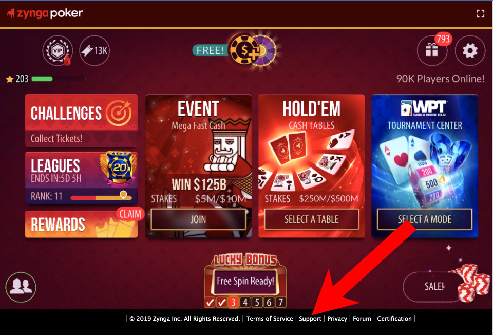 Zynga Poker support